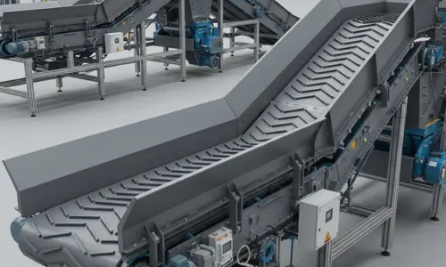 Cleated & Side Wall Modular Belt Conveyor